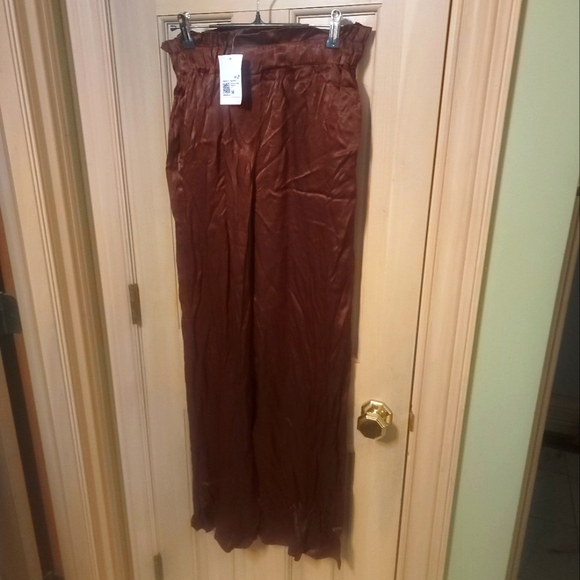 Forever 21 Pants - Misses Sz M Forever 21 NWT Brown Silky Pants Wide Leg